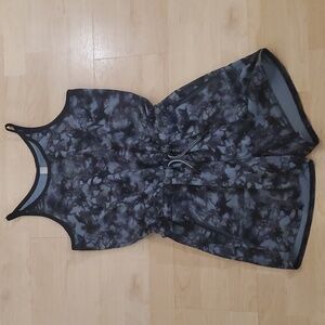 Athleta Girl Black and Gray Patterned Romper